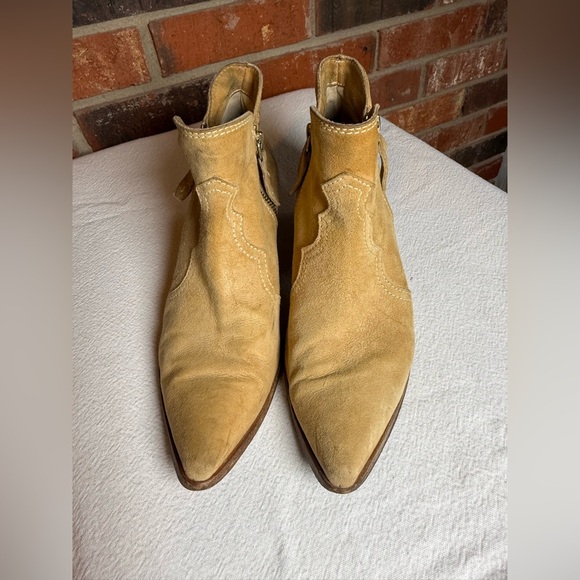 Sundance Dan Post Tan Suede Cowgirl Western Booties Country Westernwear - Picture 7 of 10